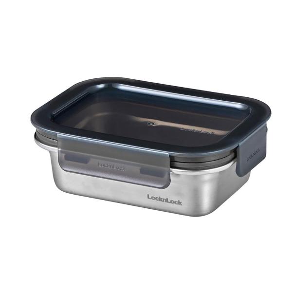 他サイト： ベストコ ステンレス 保存容器 電子レンジ オーブン 食洗機 対応 400ml 長方形 シルバー ロック&amp;ロック ステンハード LST511の商品画像