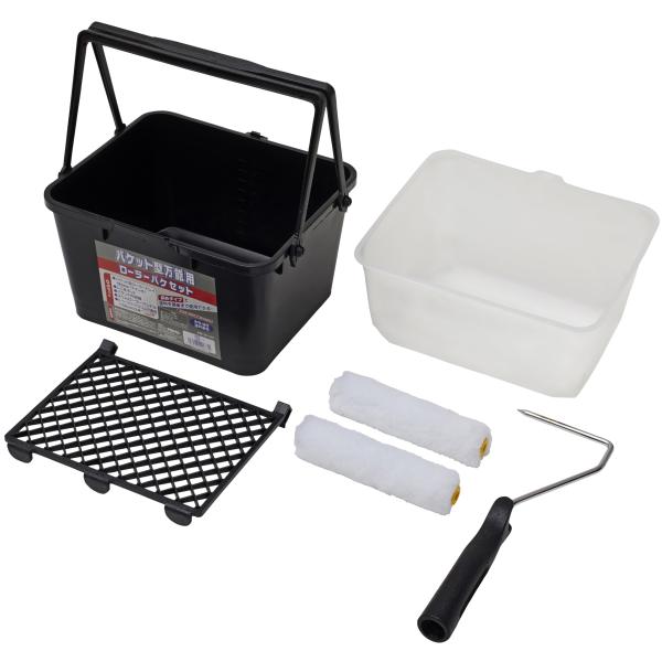 他サイト： アサヒペン ペイント用 バケット型 万能用ローラーバケセット 5点セット BS-180 スモールローラーサイズ 水性塗料 油性塗料 兼用の商品画像