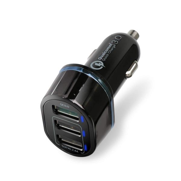 他サイト： エレコム カーチャージャー シガーソケット 30W USB-A ×3 iPhone 13 / 12 / SE (第2世代) / Androiの商品画像