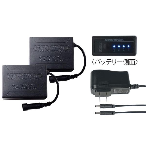 他サイト： コミネ(KOMINE) バイク用 グローブ 7.4V電熱グローブ用 充電器 バッテリー セット USB ブラック Free EK-207 1の商品画像
