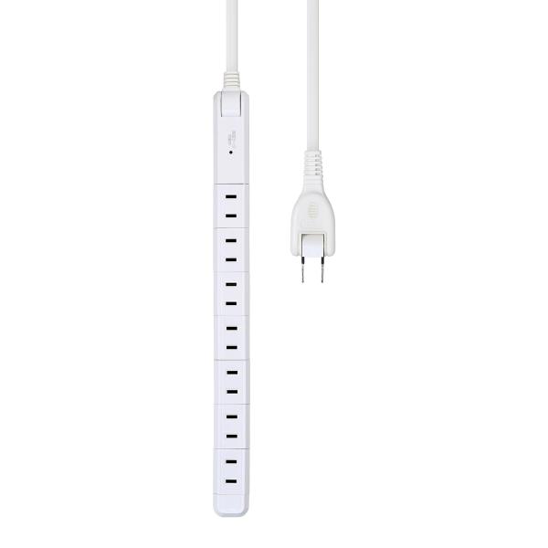 他サイト： エルパ(ELPA) 耐雷スリム回転タップ 電源タップ 延長コード 125V 2m 7個口 WBS-SL702SB(W)の商品画像