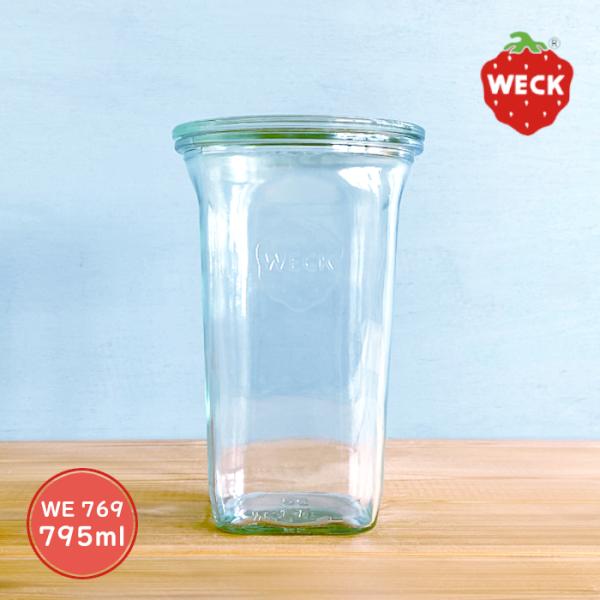 [Release date: July 11, 2023]■商品名　ガラス容器 WECK クアドロ WE769 キャニスター 795ml L パスタ オートミール ショートパスタ カトラリー 洋菓子 保存容器 調味料入れ QUADRO キャ...