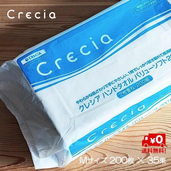 [Release date: April 19, 2024]■商品名　ペーパータオル 業務用 ペーパータオル 中判 クレシア ハンドタオル バリューソフト Mサイズ 200枚（2重構造）× 35パック 1ケース Crecia 7000枚 紙...
