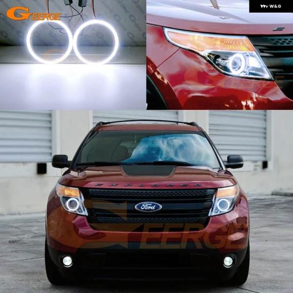 並行輸入品フォード エクスプローラー 2011 - 15 デイライト 超高輝度 COB LED エンジェルアイキット ハローリング