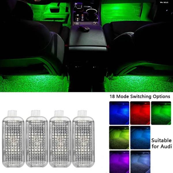 並行輸入品 2個 RGB LED 車内足元ライト アウディ A5 A6 Q5 A8 Q7 A7 A4 Q5 Q7 フロアデコレーション ムードランプ 7色ツール
