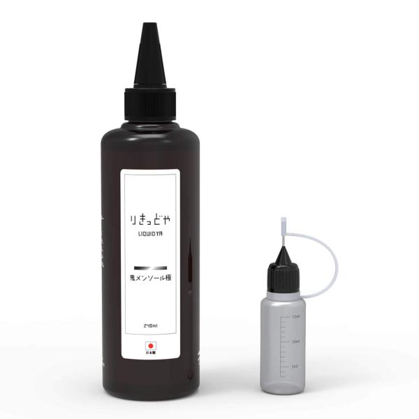 <div class="product_wrapper">  <div class="title">りきっどや 日本生産 鬼メンソール極 大容量 240ml 持ち運び・調合に便利なニードルボトル 15ml付き<...