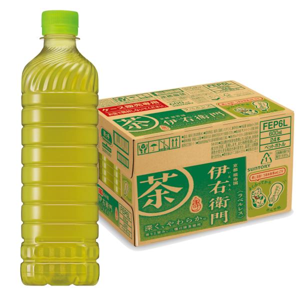 他サイト： サントリー 伊右衛門 ラベルレス お茶 600ml×24本 ボトルの商品画像
