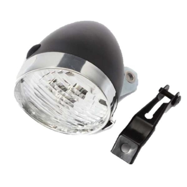 <div class="product_wrapper">  <div class="title">東川口商事 自転車 ヘッド ライト 砲弾型 3 LED レトロ クラシック デザイン 電池式 金具 付 (ブラック)...