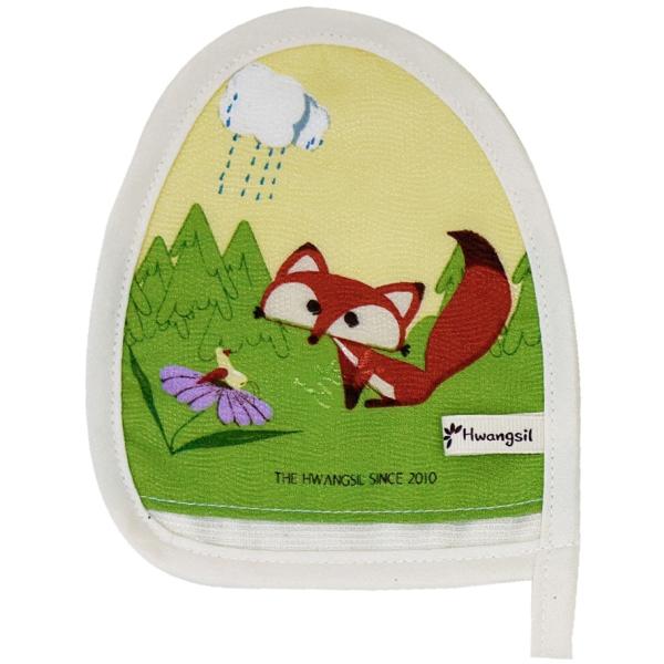 皇室タオル　赤キツネ 洗顔パフ