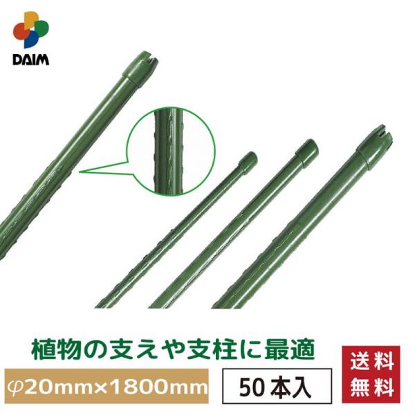 支柱 園芸 イボ支柱 50本入 直径20mm 1800mm 支柱誘引 ピーマン きゅうり すくすく竹 イボ付 daim 第一ビニール