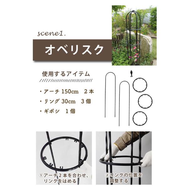 �o���p �x�� ���[�Y�X�^�C�� �f�R���p�C�v ���� 150cm 1�{ diy �o�� �΂� �t�F���X �I�x���X�N �g�����X ���| �ƒ�؉� daim ���r�j�[�� ���i�摜3