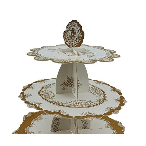 紙製 花飾り カップケーキスタンド 小物スタンド 3段 飾り バースデーパーティー 宅配便送料無料