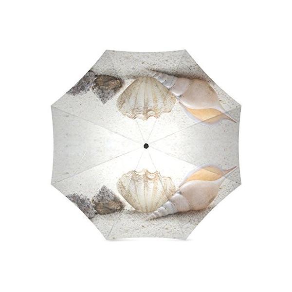 折りたたみ傘 折畳み 晴雨兼用 面白い 優雅 かわいい 安い 激安 プチプラ 高品質 携帯用 かさ きれい 手動開閉 三つ折り畳み ビーチと貝殻