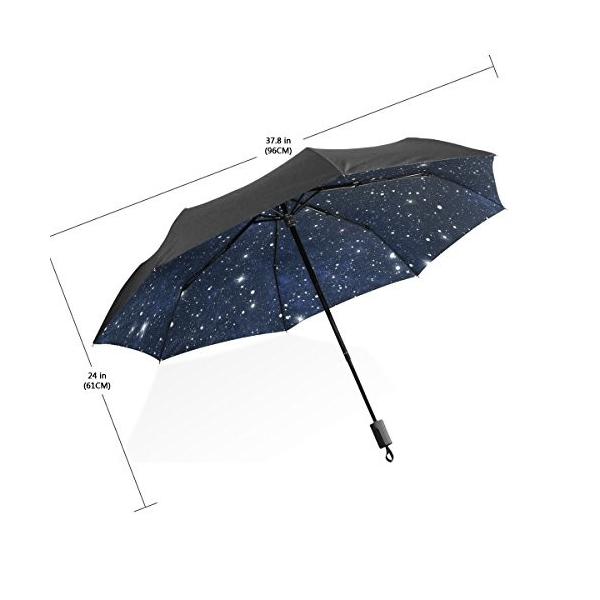 Usaki ユサキ おしゃれ ぴかぴか 星 星雲 星空柄 宇宙柄 折りたたみ傘 手動開閉 3段 晴雨兼用 日傘 耐風 雨傘 三つ折り畳み 携帯用 セール特別価格