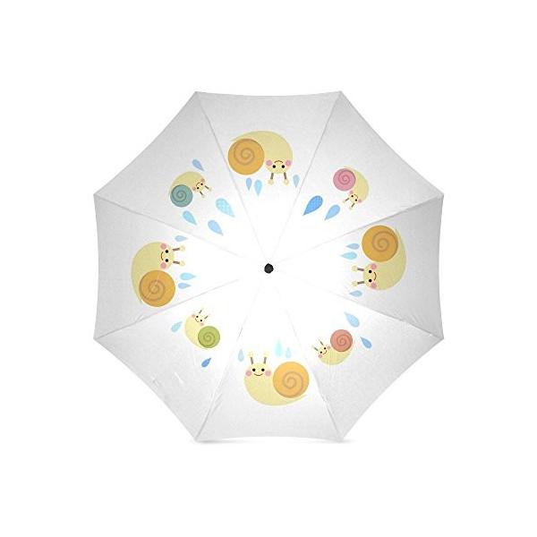 折りたたみ傘 折畳み 超安い 晴雨兼用 面白い かわいい 三つ折り畳み 雨とかたつむり一家 手動開閉 かさ