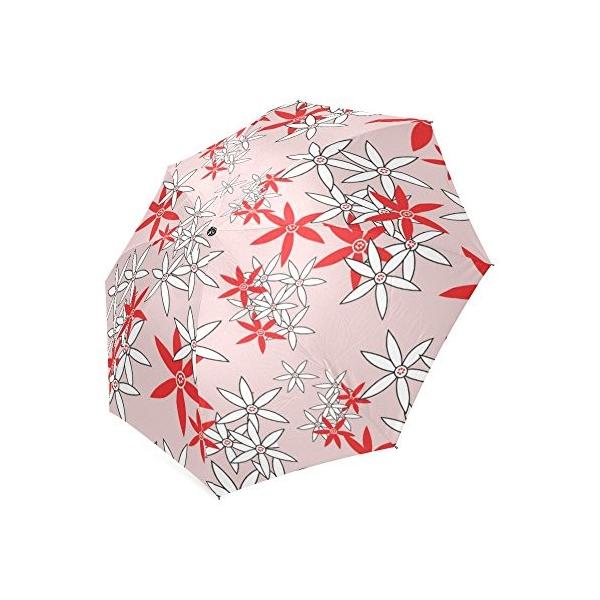 おしゃれ 定価 折りたたみ傘 3段 折畳み 晴雨兼用 かわいい 赤白ピンク かさ 携帯用 レディース 5枚葉 三つ折り畳み 子供 手動開閉