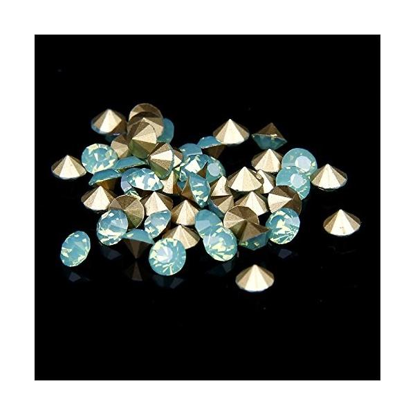 Nizi ジュエリー ブランド グリーンオパール色尖った底ラインストーン 在庫一掃 型番ss26 Ss40 はガラス材質 Ss37 Diyネイル使用