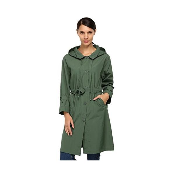 Acevog レディース レインコート軽量コンパクト 旅行 アウトドア用 セットアップ Us サイズ Large カラー フード付防水マウンテンジャケット