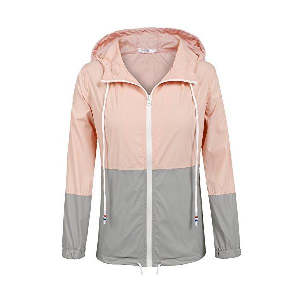Meaneorレディース防水レインコート雨アウトドアフード付きジャケットウィンドブレーカー S Xxl Us サイズ