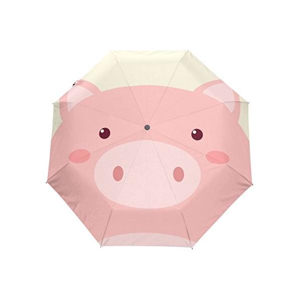 プラ Pula 自動開閉折り畳み傘 メーカー公式 折りたたみ傘 レディース ワンタッチ 軽量 アニマル柄 人気 おしゃれ 動物 丈夫 かわいい豚 シンプル