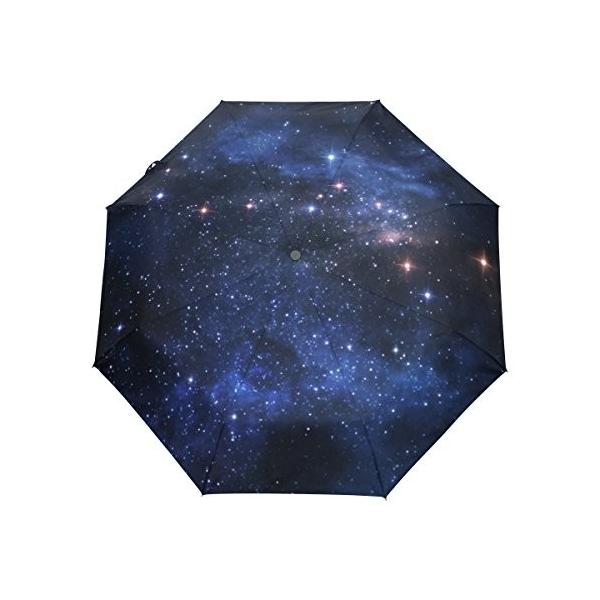 プラ Pula 宇宙柄 傘 自動開閉折り畳み傘 折りたたみ傘 レディース 直営店 軽量 丈夫 かわいい 星柄 きらきら ワンタッチ 人気 晴雨兼用