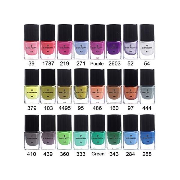 Born Pretty 全24色 スタンピングネイル専用マニキュア 6ml 低価格化 並行輸入品 スタンプネイルポリッシュ ネイルアート用品