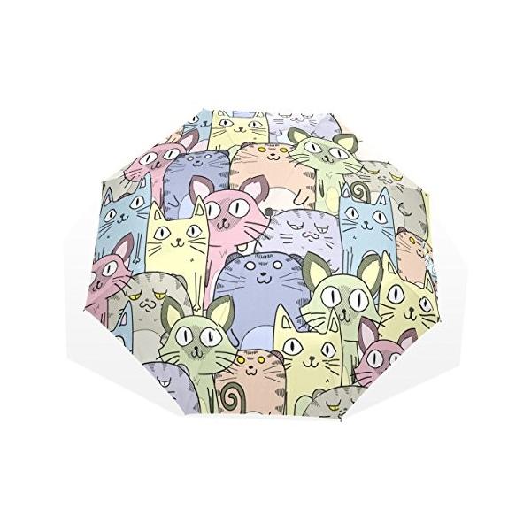 バララ La Rose 折り畳み傘 手動開閉 軽量 安い 日傘 Uvカット ねこ かわいい 3段 8本骨 晴雨兼用 高強度グラスファイバー 面白い 猫柄