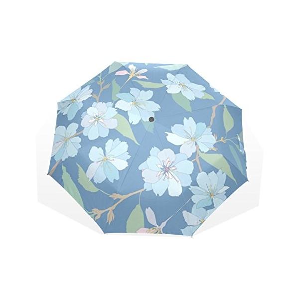 バララ La Rose 折り畳み傘 手動開閉 軽量 新生活 日傘 かわいい 花柄 折りたたみ傘 Uvカット ブルー 高強度グラスファイバー 晴雨兼用