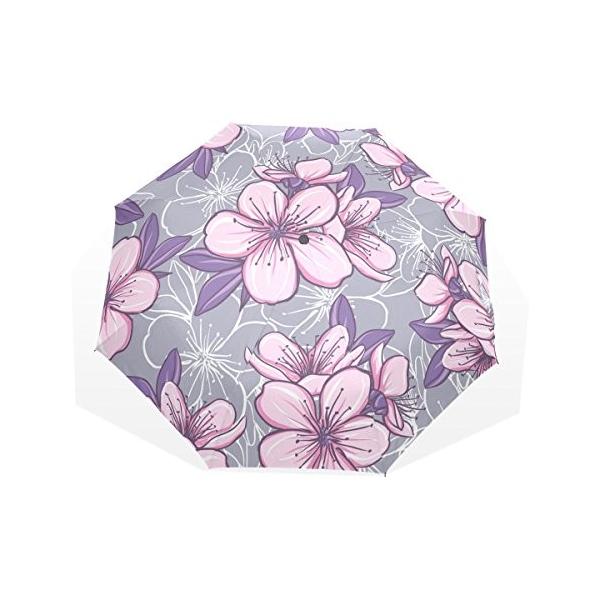 オンラインショップ バララ La Rose 折り畳み傘 手動開閉 軽量 日傘 かわいい パープル Uvカット 晴雨兼用 花柄 桜花 折りたたみ傘