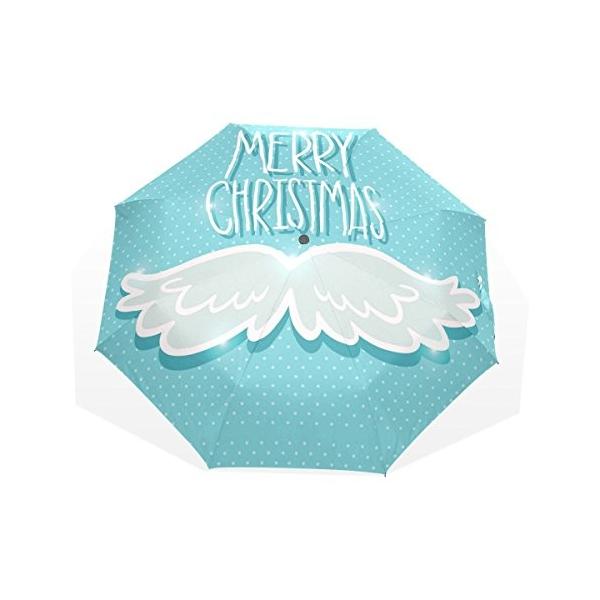 バララ La Rose 折り畳み傘 軽量 かわいい クリスマス サンタ ひげ ブルー 日傘 ギフト 晴雨兼用 折りたたみ 絵 Uvカット 手動開閉 雨傘