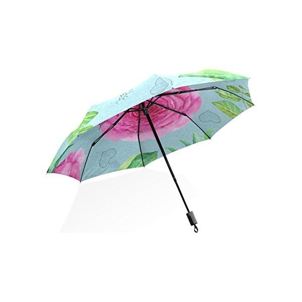 バララ La お洒落 Rose 折り畳み傘 軽量 レディース 手開き 日傘 折りたたみ 晴雨兼用 バラ かわいい 梅雨対策 エッフェル塔 花柄