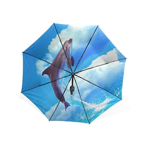 バララ La Rose 折り畳み傘 軽量 レディース 手開き 日傘 格安 晴雨兼用 梅雨対策 イルカ 絵 スカイ 折りたたみ かわいい 海 ブルー