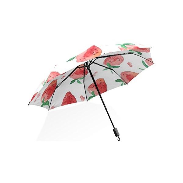 バララ La Rose 折り畳み傘 軽量 レディース 手開き 日傘 折りたたみ 即納 梅雨対策 レッド 晴雨兼用 赤 可愛いいちご 水彩 かわいい