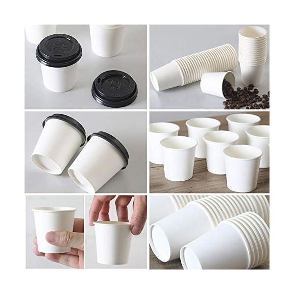 ハッピー ライフ Happylife コーヒーカップ 使い捨て 紙コップ 業務用 100個入り 日時指定 本体 黒フタ 4オンス