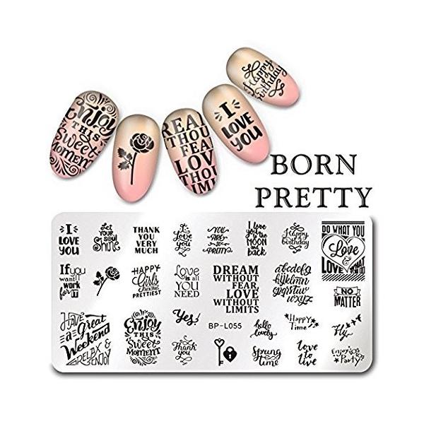 Born Pretty スタンピングネイルセット 雪 花火 アルファベット柄 透明スタンパー ネイルアートセット Pindo Com