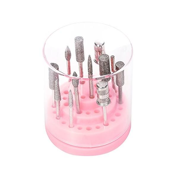 Pinkiou ネイルドリルビット ホルダー ネイルアート 贈答品 ネイルドリルボックス コンテナ48穴 ドリルビットは含まれません マニキュアツール