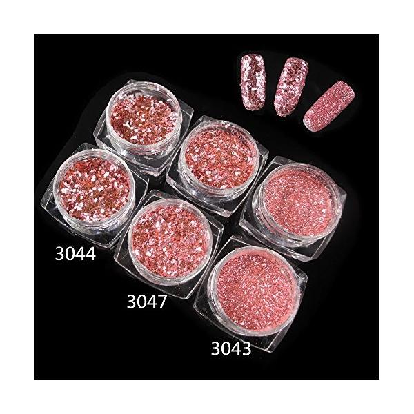 6色セット ローズゴールドネイルグリッタージェルネイルラメホログラムセットミクスサイズグリッターラメホログラム ケース入り 70 Offアウトレット