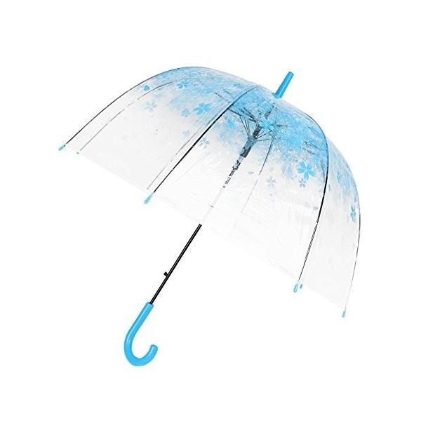 ビニール傘 桜柄 長傘 レディース雨具 透明可愛い 母の日プレゼント 安心の実績 高価 買取 強化中 女の子 ブルー