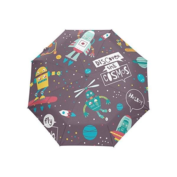Kasamo傘 高級な 折りたたみ傘 折り畳み傘 自動開閉 レディース子供 星空 イラスト 収納ポーチ付き 三つ折り 8本骨 軽量