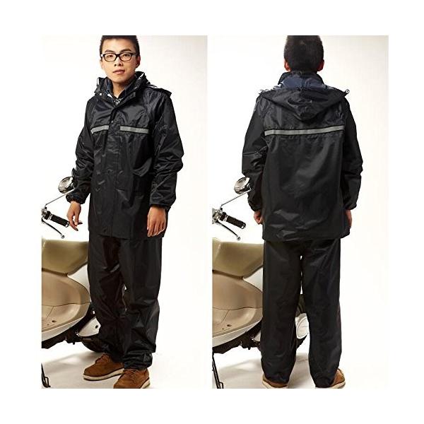 Haizhen レインコート 男性と女性のための防水服ダブルシックレインパンツレインコートスーツ メーカー公式ショップ ブラック サイズ Xxl さいず