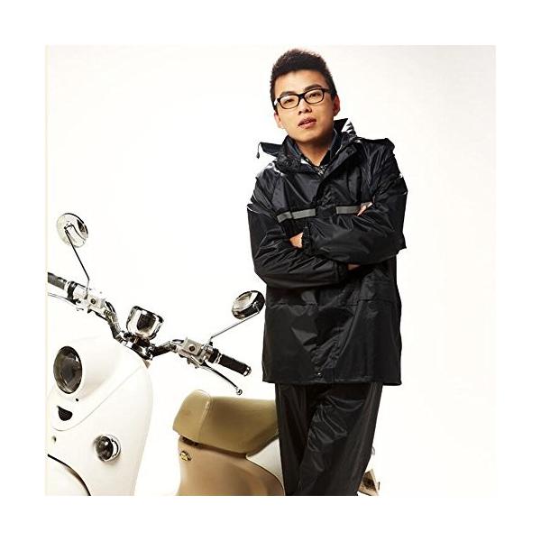 Haizhen レインコート 男性と女性のための防水服ダブルシックレインパンツレインコートスーツ メーカー公式ショップ ブラック サイズ Xxl さいず