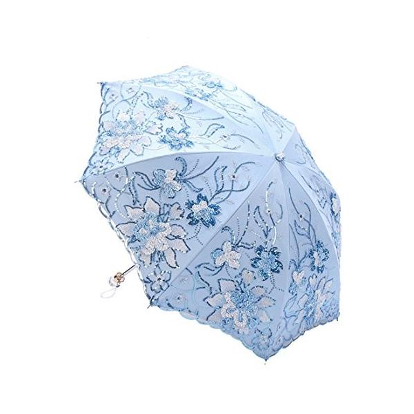 Royanney 日傘 Uvカット 遮光 刺繍 花柄 遮熱 折りたたみ 一級遮光 刺繍の日傘 豪華な花柄の刺繍 折り畳み日傘 傘 刺繍日傘 人気の定番
