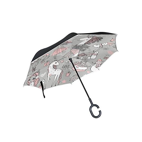 ゴリラ Gorira 逆さ傘 逆折り式傘 長傘 Uvカット 日本最大級の品揃え 晴雨兼用 大きい 耐風 ユニコーン 撥水 雨傘 車用 かわいい 丈夫 自立傘
