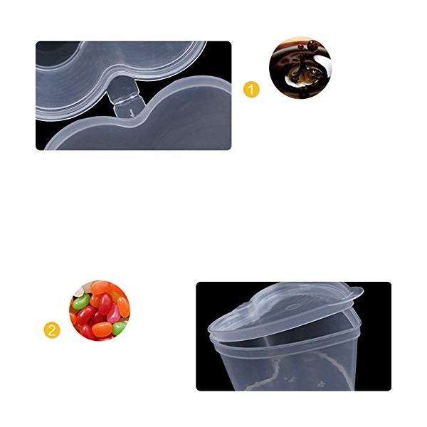 Ocamo 50ml 1オンス プラスチック製使い捨てカップ 50個 国内送料無料 サラダドレッシング 蓋付き ソース