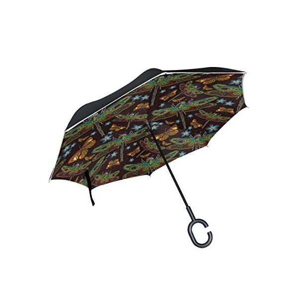 カラフル トンボ 逆転傘 逆さ傘 逆折り式傘 自立傘 長傘 売却 ビジネス用 撥水加工 Uvカット遮光遮熱 手離れc型手元 耐風 車用 晴雨兼用