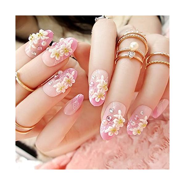 ネイルアート装飾 偽人工爪 新登場 ショート 接着剤付き 24本の偽爪 フランススタイル