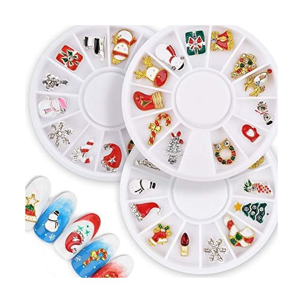 Icycheer 3d 金属クリスマスネイルアートの装飾 12 形状ラインストーンホイール Diy ツールマニキュア