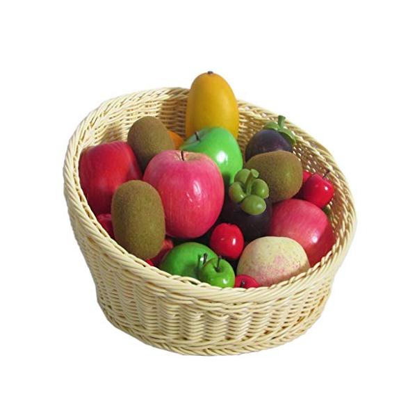 フルーツバスケット 収納バスケット 果物 野菜 パン 卓越 バスケット ベージュ 安定性 全5色2サイズ L