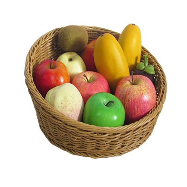 フルーツバスケット 収納バスケット 果物 野菜 パン バスケット ブラウン 全5色2サイズ L 安定性 限定特価