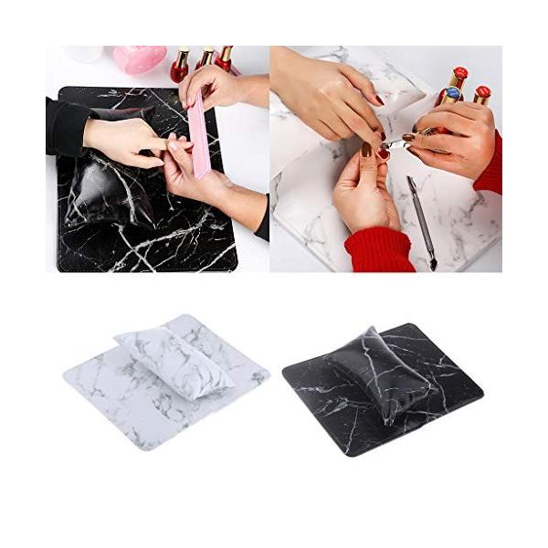 Flameer ネイルアート アームレスト ハンドクッション 出荷 ピロー 折りたたみ式 ブラック パッド Puレザー ソフト ２色選べ